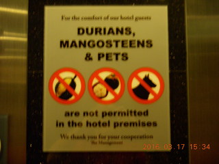 Malaysia - Kuala Lumpur - Geo Hotel prohibited sign