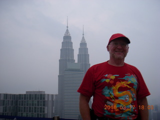 Malaysia - Kuala Lumpur - Heli Lounge Bar - twin Petronas towers and Adam