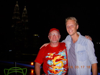 Malaysia - Kuala Lumpur - Heli Lounge Bar- twin Petronas towers + Adam and Dutch friend