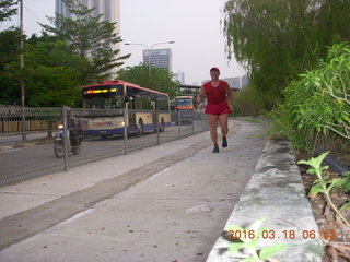 Malaysia, Kuala Lumpur, Geo Hotel run - Adam running (tripod and timer)