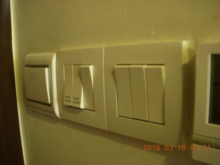 Malaysia, Kuala Lumpur, Geo Hotel light switches