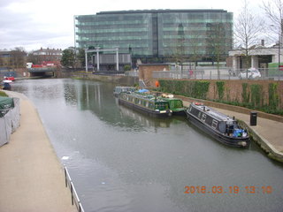 London - outside with Malavika - boats in canal