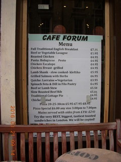 16 99m. London breakfast menu