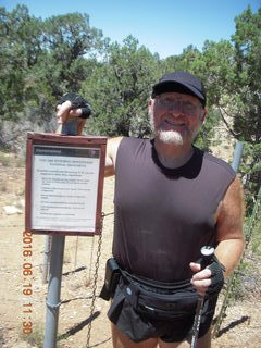 2972 9ck. Cutthroat Castle hike sign + Adam