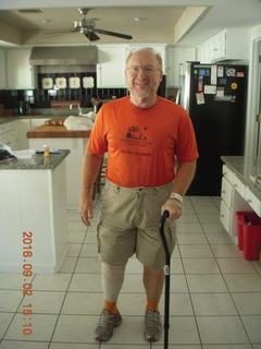19 9f2. after knee operation + Adam walking with cane