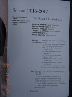 Philadelphia Orchestra program
