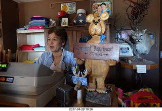 Young International Antlers restuarant cashier