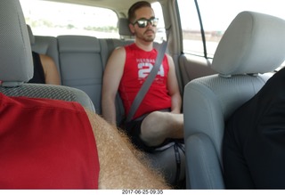 DJ sleeping after hike