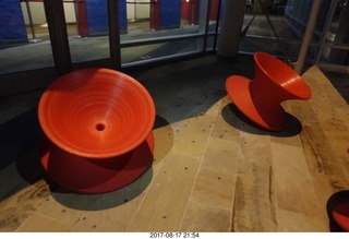 swivelly chairs at night