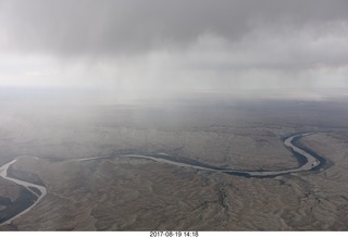 aerial - Sand Wash area - clouds and rain