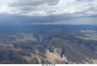 221 9sk. aerial - Sand Wash area - clouds and rain