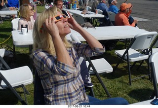 90 9sm. Riverton Airport - Kim watching the eclipse