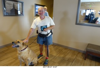 Casper Airport - Adam with a huge dog