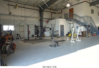 120 9sm. Rock Springs Airport  - weight room in the hangar