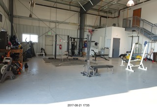 Rock Springs Airport  - weight room in the hangar