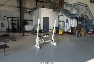 122 9sm. Rock Springs Airport  - weight room in the hangar