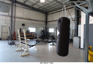 Rock Springs Airport  - weight room in the hangar