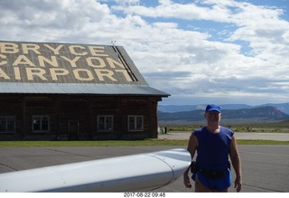 Bryce Canyon Airport log cabin and Adam