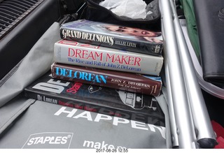 Flagstaff Airport car show - Delorean books