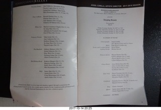 Pennsylvania Ballet program