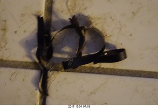 tape thrown up by my cat