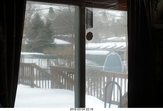 Birds and Hirota get-together - snow outside