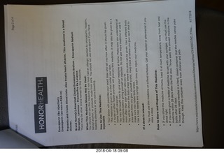 my hospital room - paperwork