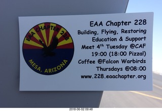 EAA 55 Litefliers - Eloy (E60) breakfast - EAA Chapter 228 card