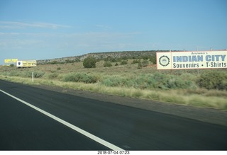 1 a03. driving from gallup to petrified forest - signs for Indian City souvenir stands