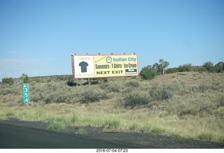 2 a03. driving from gallup to petrified forest - signs for Indian City souvenir stands