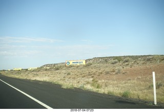 3 a03. driving from gallup to petrified forest - signs for Indian City souvenir stands
