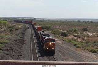 55 a03. Petrified Forest National Park - railroad tracks + train