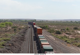 58 a03. Petrified Forest National Park - railroad tracks + train