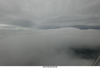 cool clouds flying into Detroit