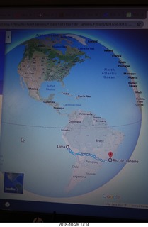 Rio de Janeiro to Lima map