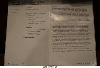 Jeffrey Siegel program