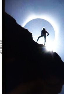 34 a0e. cool eclipse photo of climber in Oregon - not photoshopped, actually timed