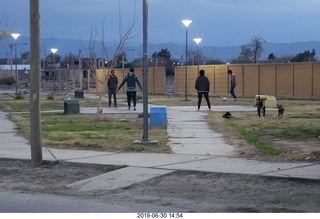 96 a0e. Argentina - San Juan walk - kids playing with soccer ball