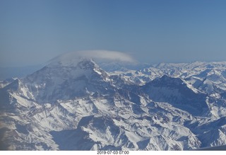 24 a0f. Argentina - flight San Juan to Santiago across the Andes - aerial - small lenticular cloud