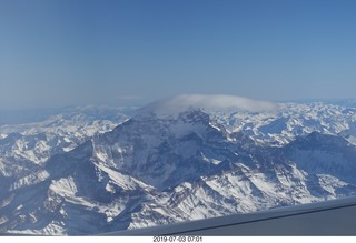 Argentina - flight San Juan to Santiago across the Andes - aerial - small lenticular clout