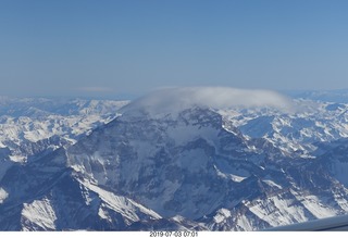 27 a0f. Argentina - flight San Juan to Santiago across the Andes - aerial - small lenticular cloud