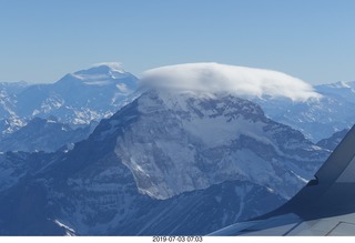 Argentina - flight San Juan to Santiago across the Andes - aerial - small lenticular cloud