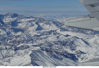 Argentina - flight San Juan to Santiago across the Andes - aerial