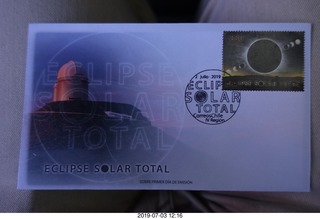 Chile - Santiago - first day of issue solar eclipse stamp