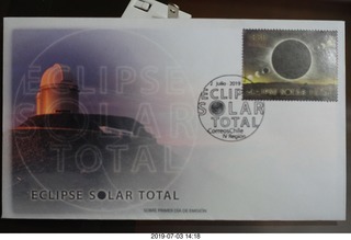 Chile - Santiago tour - first day of issue solar eclipse stamp