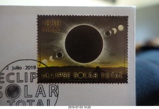 Chile - Santiago tour - first day of issue solar eclipse stamp