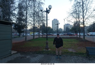 3171 a0f. Chile - Santiago park - morning run + Adam