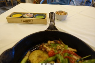 164 a0f. Peru - Lima - Alfresco restaurant  - condiments