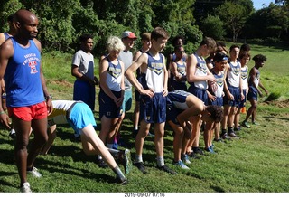 Curtis Arboretum - Cheltenham XC alumni race - team members to starting line - John D