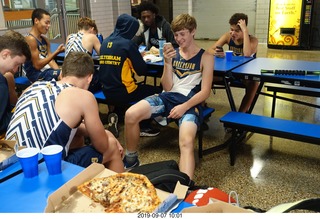 team + pizza